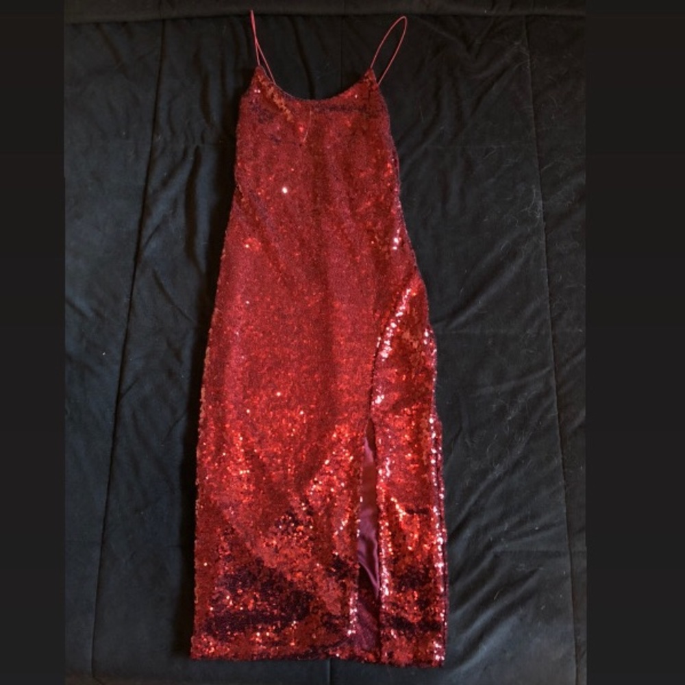 NWOT Sequin Slit Mini Dress